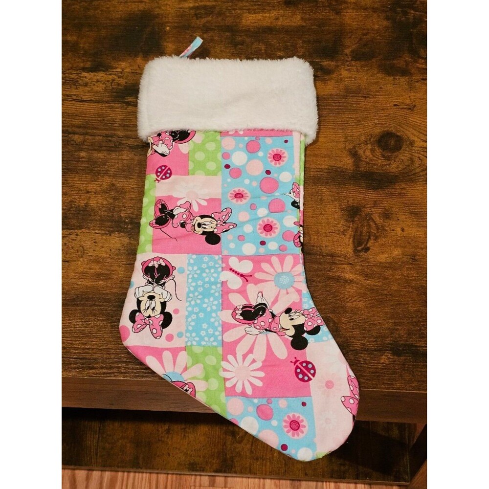 Disney Minnie Mouse Patchwork Pink & Pastel Kids Stocking